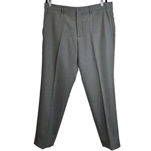 JF J.Ferrar Dress Pants 36x29 Mens Gray Flat Front Slash Pockets Slacks